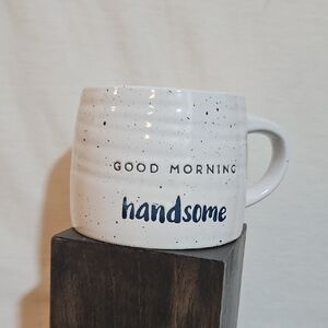 Charming White Speckled Mug with Playful Text